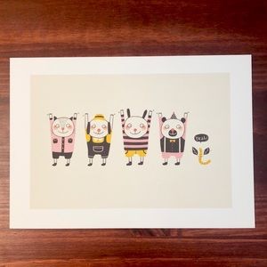 Happy animal art print